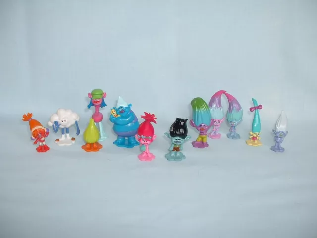 TROLLS MOVIE Set Of 12 Figure Toys (DREAMWORKS/CAKE TOPPERS/BIGGIE/POPPY/BRANCH)