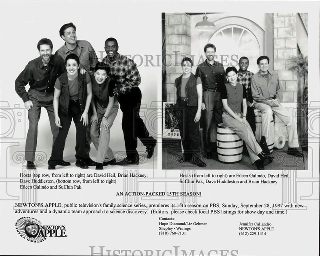 1977 Press Photo Cast Actors of Television's "Newton's Apple" Series - pna25901