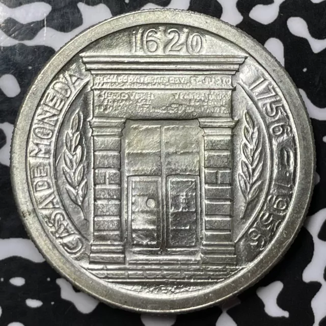 1956 Colombia 1 Peso Lot#JM6024 Large Silver! High Grade! Beautiful!