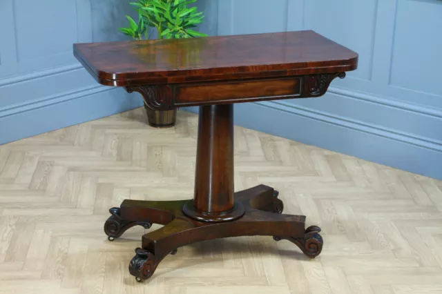 Antique William IV Mahogany Fold Over Tea Table Hall Sofa Table