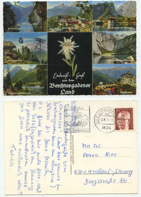 14901 - Edelweiß-Greeting from the Berchtesgadener Land - postcard, run 2.8.1972