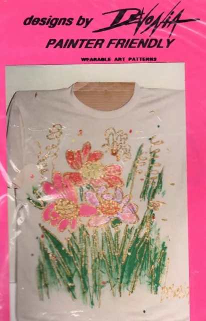 Designs by Devonia, Daisies and Butterfly Shirt Fabric Pattern for Painting NEW