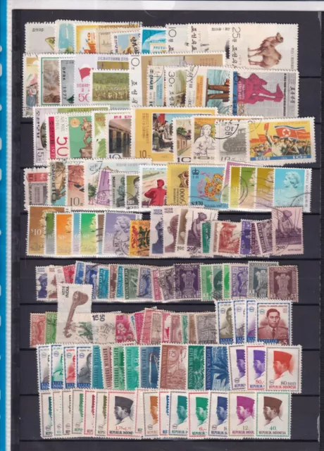 ASIE COREE HONG KONG INDONESIE etc 135 timbres obliteres    cote ??