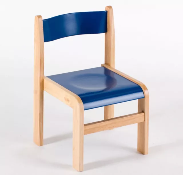 School Chairs: Tuf Class™ Wooden Stackable 2pk - Blue, 310mm Seat Height 3