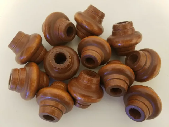 12 pcs Large Hole Maple Wood Saturn Carved Macrame Plant Hanger Craft Beads 40mm