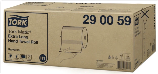 Tork Matic Rotolo asciugamano di carta extra lungo universale, H1, bianco 1 strato 290059, P