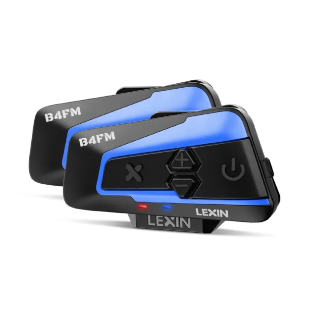 LEXIN B4FM Motorcycle Intercom Helmet Bluetooth 5.0 Headset 10 Riders Doublepack