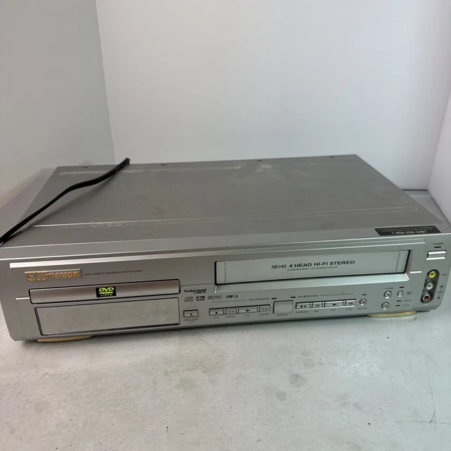 EMERSON EWD2202 DVD VCR Combo VHS Recorder DVD Player Works No Remote