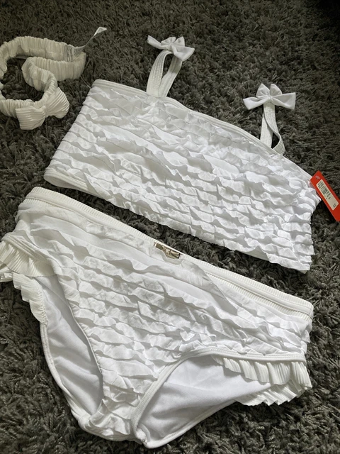 Girls RIVER ISLAND White Swimwear 3 Piece Set - Age 13-14 BRAND NEW