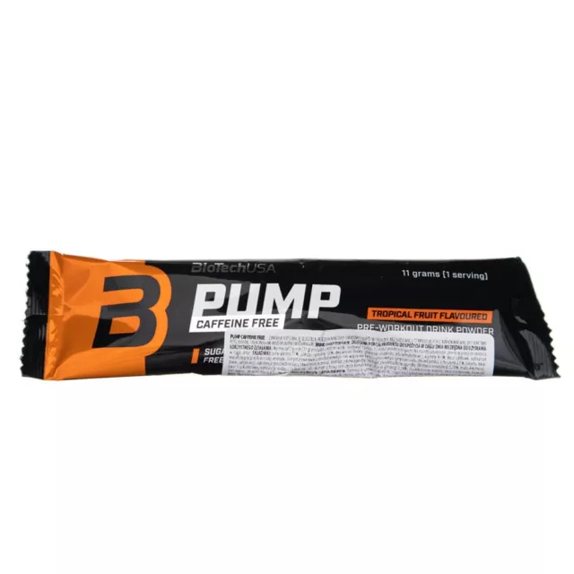 BioTech USA Pump Boisson en poudre sans caféine, fruits tropicaux, 11 g