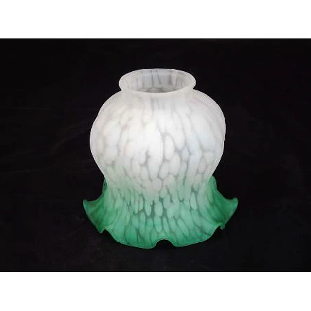 Abat-jour Conique En Verre Vert Pour Lampe De Table – Douille E27 – Art Déco