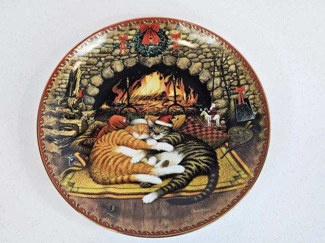 Vtg Charles Wysocki's Plate Cats Santa's Little Helpers Bradford Exchange #181A