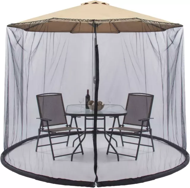 Outdoor Garden Umbrella Table Screen Parasol Mosquito Net Cover Bug Netting Cove