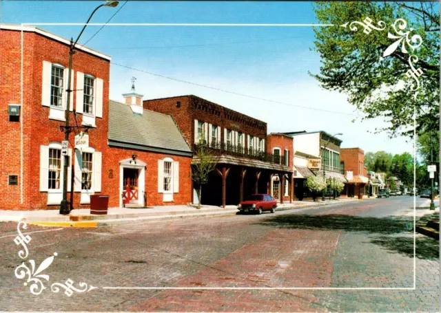 Zionsville, IN Indiana  STREET SCENE  Adam's Rib~Bank  BOONE COUNTY 4X6 Postcard