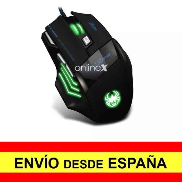 Raton Cable Gaming Mouse Optico 7200 Dpi USB Negro Entrega 48/72 Hras.  a2748