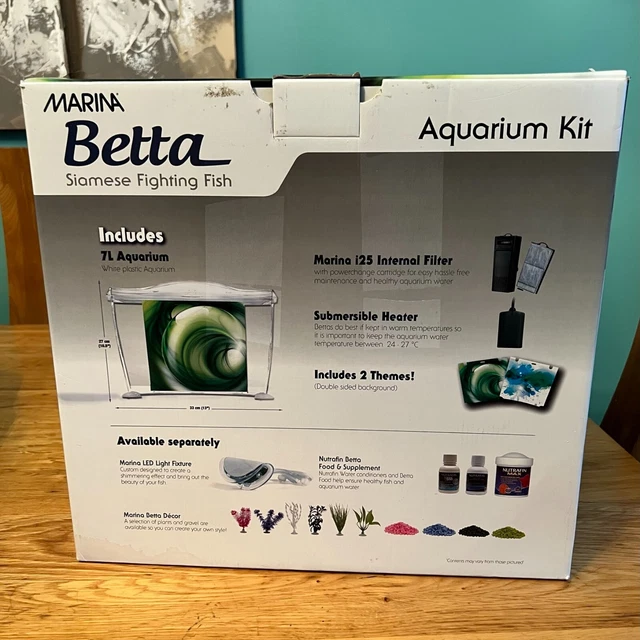 Marina Betta Siamese Fighter 7L Aquarium Fish Tank with Filter Heater Background 3