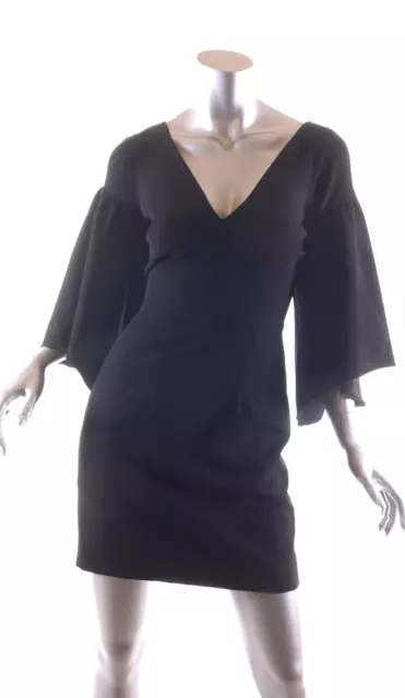 Milly Size 2 Black Cady Bell Mini Cocktail Dress NWT $465