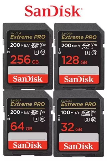 SanDisk Extreme Pro A2 200MB 256GB 128GB 64GB 32GB micro SD SDHC SDXC Lot  C10 4K