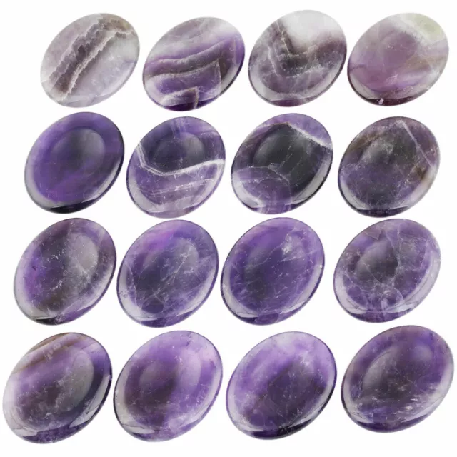 Healing Crystal Oval Thumb Worry Stone Pocket Palm Stone Chakra Reiki Meditation 3