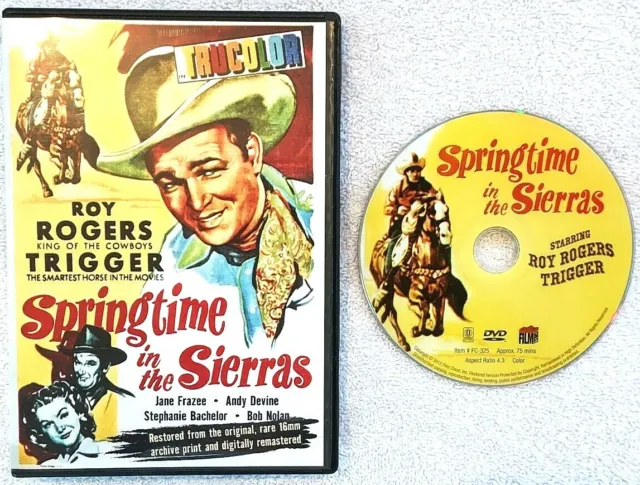 Springtime in the Sierras DVD w/ Chevy Show Bonus Feature, 2012 - Roy Rogers