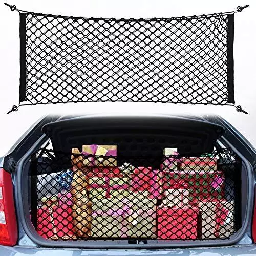Lescars Universal-Kofferraum-Gepäcknetz, 70 x 70 cm, dehnbar auf