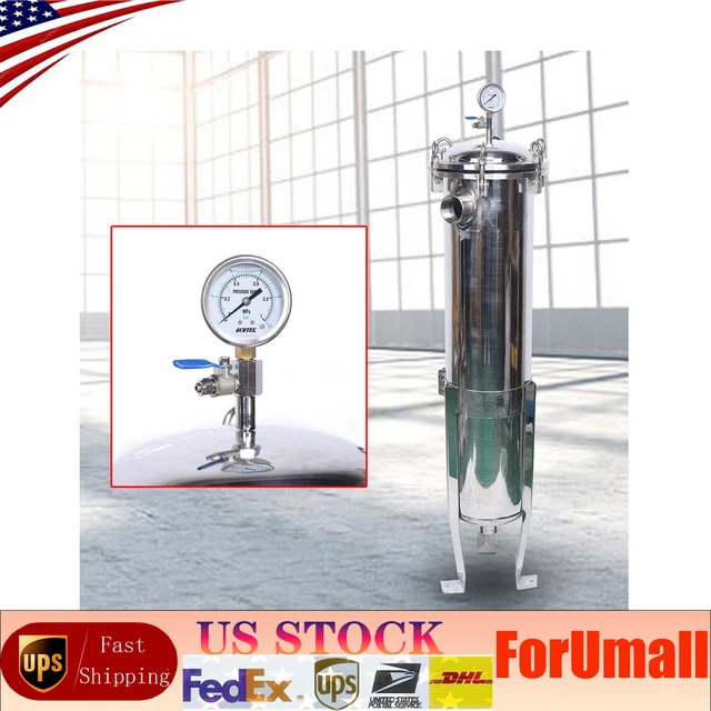 150PSI 2" Bag Filter Housing Industrial Pressure Fluid Filter 304Stainless Steel
