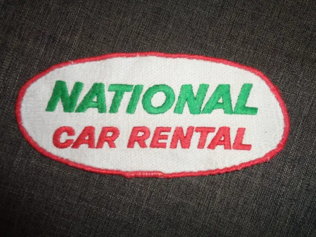 National Car Rental Sew On Patch - Used Vintage Original - 7 1/2 X 3 1/2 Inch