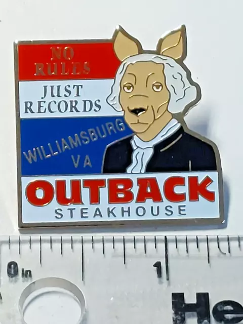 OUTBACK STEAKHOUSE NO BILLS JUST RECORDS WILLIAMSBURG VA Lapel Pin (042123)