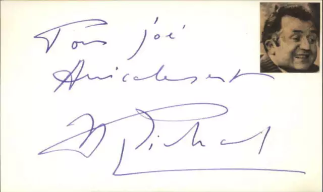 Jean Richard D.2001 Actor Signed 3" x 5" Index Card