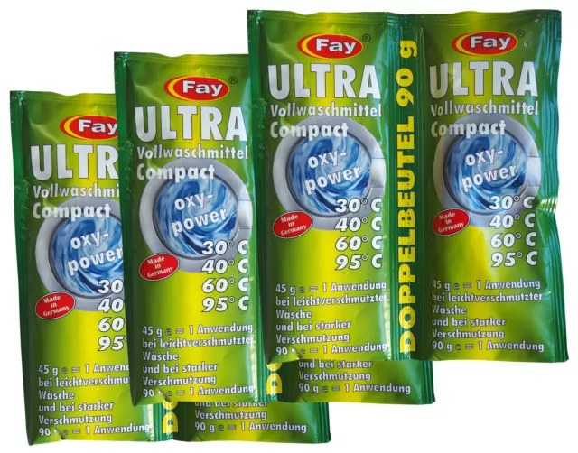 6X Fay Ultra en polvo Detergente Compact Oxypower 45g, Blanqueadores, Jabón