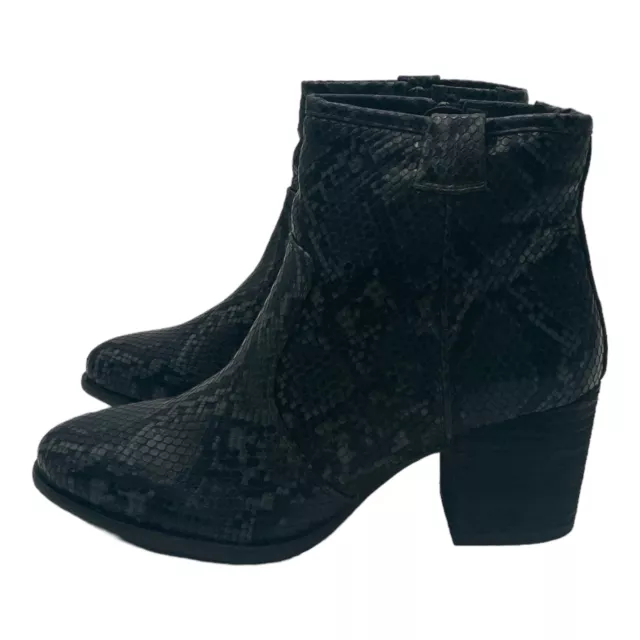 Carlos by Carlos Santana Rowan Ankle Boot Black/Grey Snake US Women's Size 8M