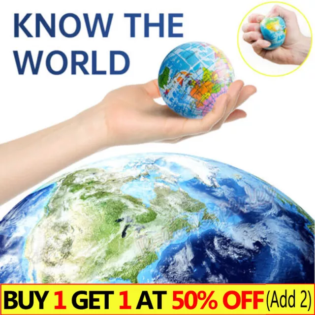 Anti-Stress Reliever Ball Earth Globe Stress Adhd Arthritis Autism Toys Relief
