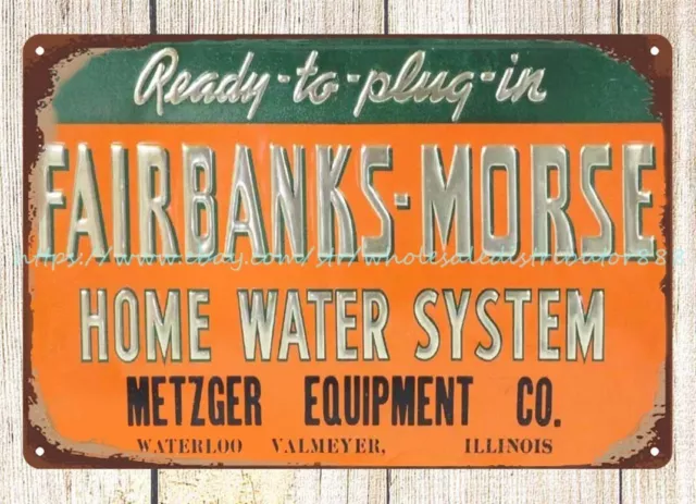 kitchen signs Fairbanks Morse home water system metal tin sign