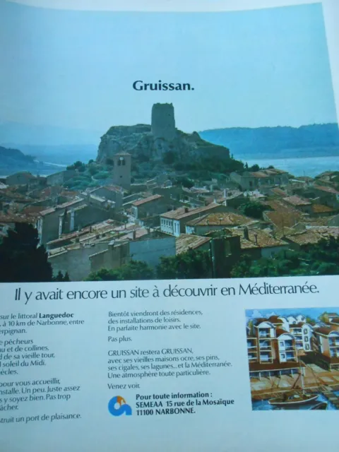 Publicité Advertising 1974  Gruissan Languedoc Roussillon un site à découvrir