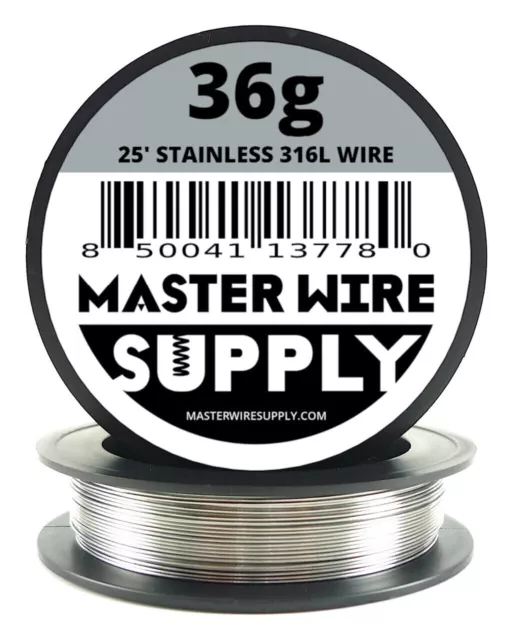 MWS - Stainless Steel 316L - 25 ft - 36 Gauge - Round Wire