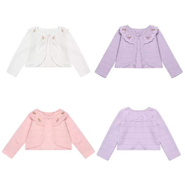 Cappotto Outerwear Bambine Bambine Maniche Lunghe Giacca Shrug Top Cavi Abbigliamento