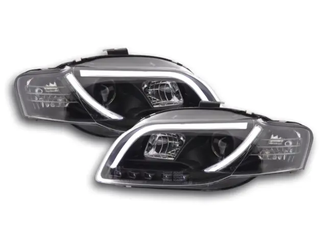 Scheinwerfer Set Daylight LED TFL-Optik Audi A4 Typ 8E Bj. 04-08 schwarz für Rec