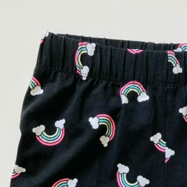 Nuovo pigiama a maniche corte per bambina 9-14 anni arcobaleno nero bianco ex Matalan 2