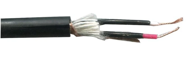 PRO ELEC - 2 Core Balanced Microphone Cable, 20/0.12mm, Black, 100m