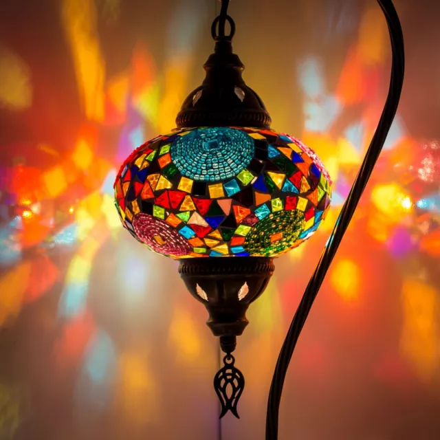 Lampada Turca da Tavolo Mosaico di Vetro per Comodino Vintage da Decorare