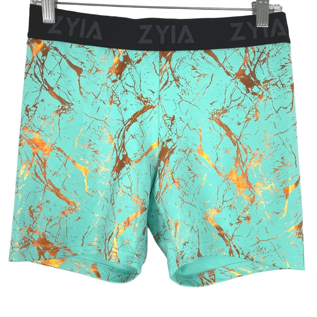 Zyia Active Shorts Multicolored Print Athletic Polyester Spandex Women's XL