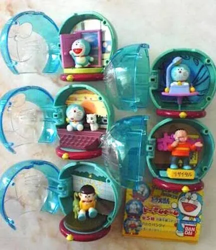 Brand New Bandai Doraemon Totem Dome Part - 1 Gashapon Figure Full Set Of 5 Pcs 2