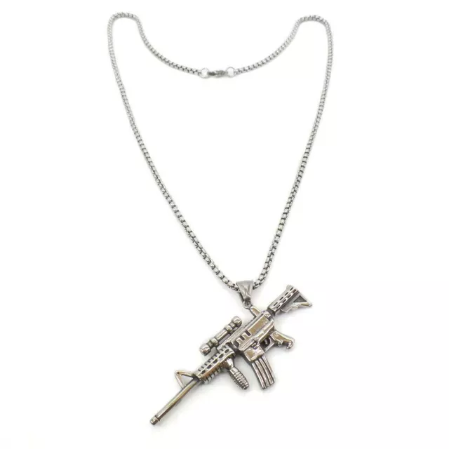 Collana in Acciaio da Uomo Stainless Steel con Pendente ciondolo Mitra Arma