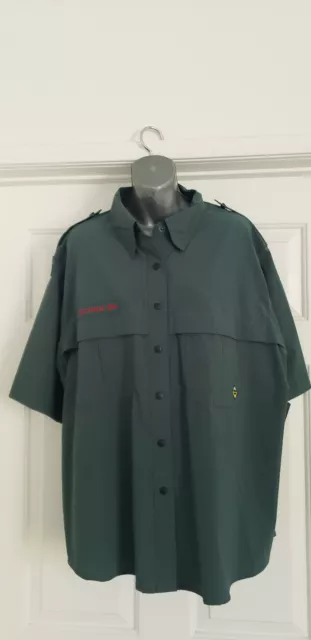 Boy Scouts Venturing Uniform Shirt BSA VENTED Green Nylon - Women's 2X