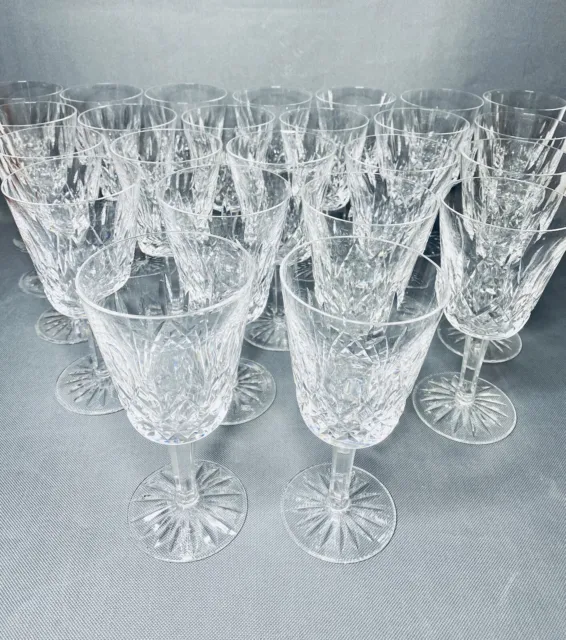 2 Sets Of 12 ! 24 Waterford Crystal Lismore Water Stem Goblets Glasses 6 7/8"EXC