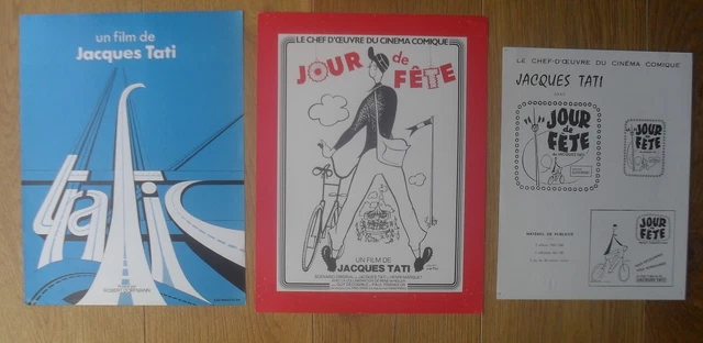 JACQUES TATI trafic jour de fete lot de 2 synopsis cinema originale