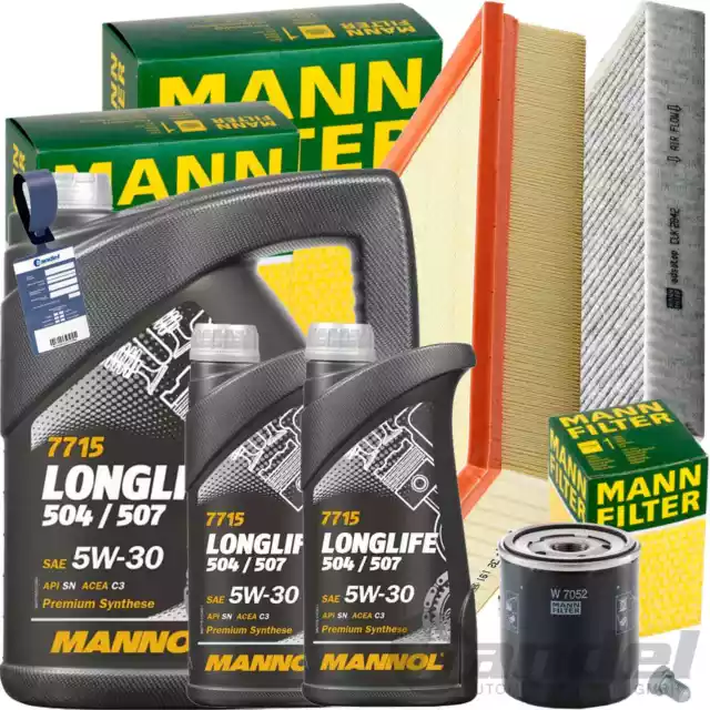 MANN INSPEKTIONSPAKET+7L MANNOL 504 5W-30 MOTORÖL passend für VW T5 T6 2.0 BiTDI