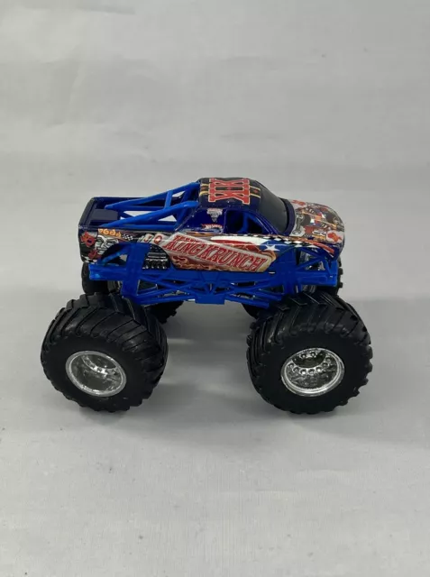 Monster Jam King Krunch Blue Monster Truck 1:64 Chrome Rims Hot Wheels