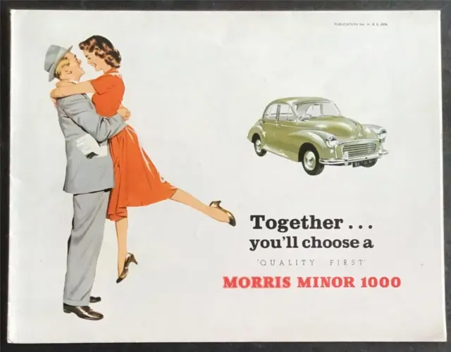 MORRIS MINOR 1000 Car Sales Brochure Sept 1958 #H&E5856  SALOON Traveller TOURER