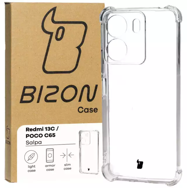 Handyhülle für Xiaomi Redmi 13C/Poco C65 Bizon Case Cover Hülle Etui Transparent